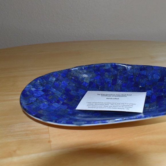 Jay King Lapis Inlay Shell Bowl - Picture 6 of 10